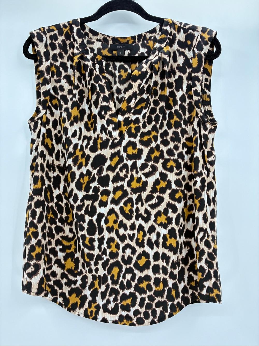 J Crew Women’s Silk Leopard Cheetah Sleeveless Blouse Top Shirt Size 6